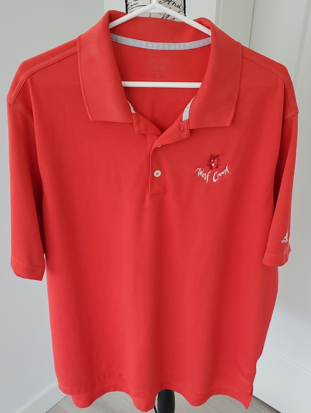 Adidas Men's Polo with Embroidered Wolf Creek Logo